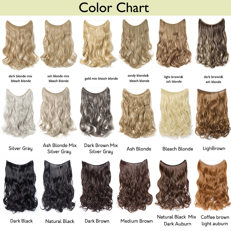 100% Real Natural as Human Invisible Wire in Hair Extensions One Piece & Ring US