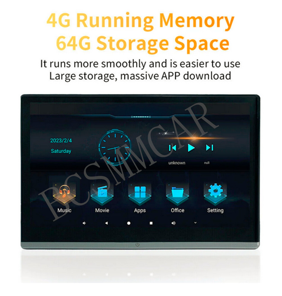 2x Car Headrest Monitor Rear Seat Entertainment TV Video Player IPS Touch Screen