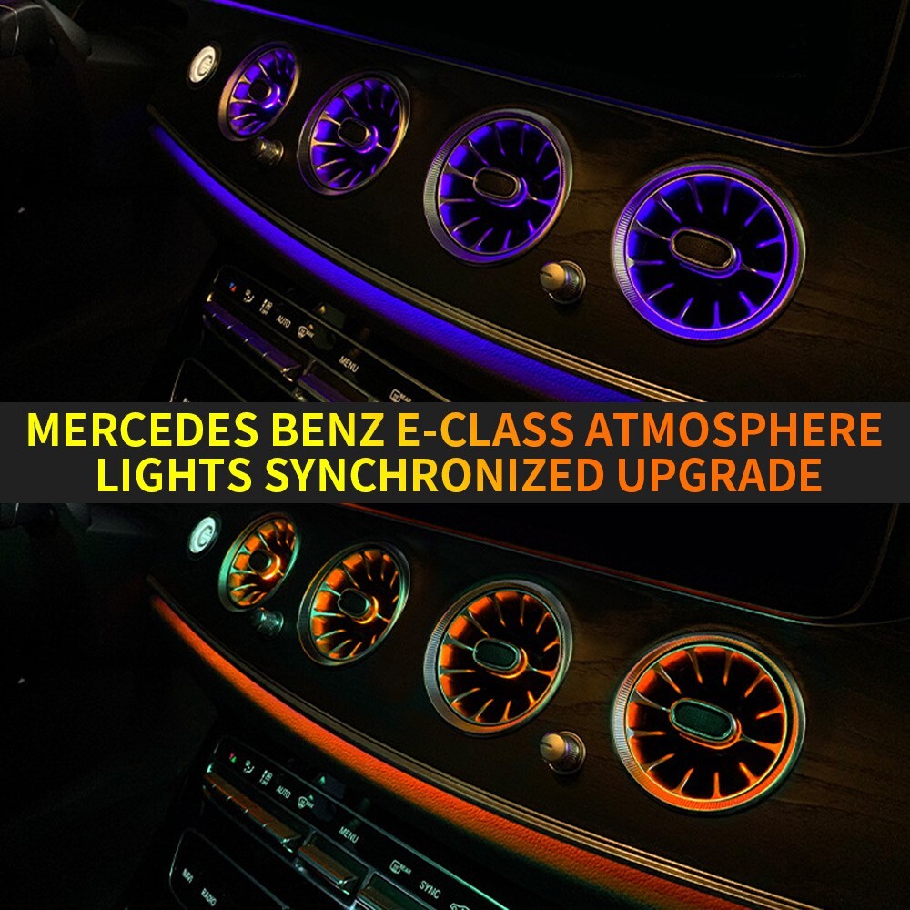 8PCS AC Vent Ambient Light For Mercedes Benz E-Class W213 2016-2023 64 Colors