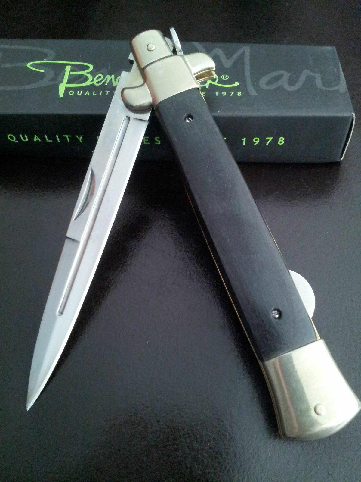 Large Bench Mark Stiletto - 10.75" Heavy Duty Lockback Folding Knife - NEW