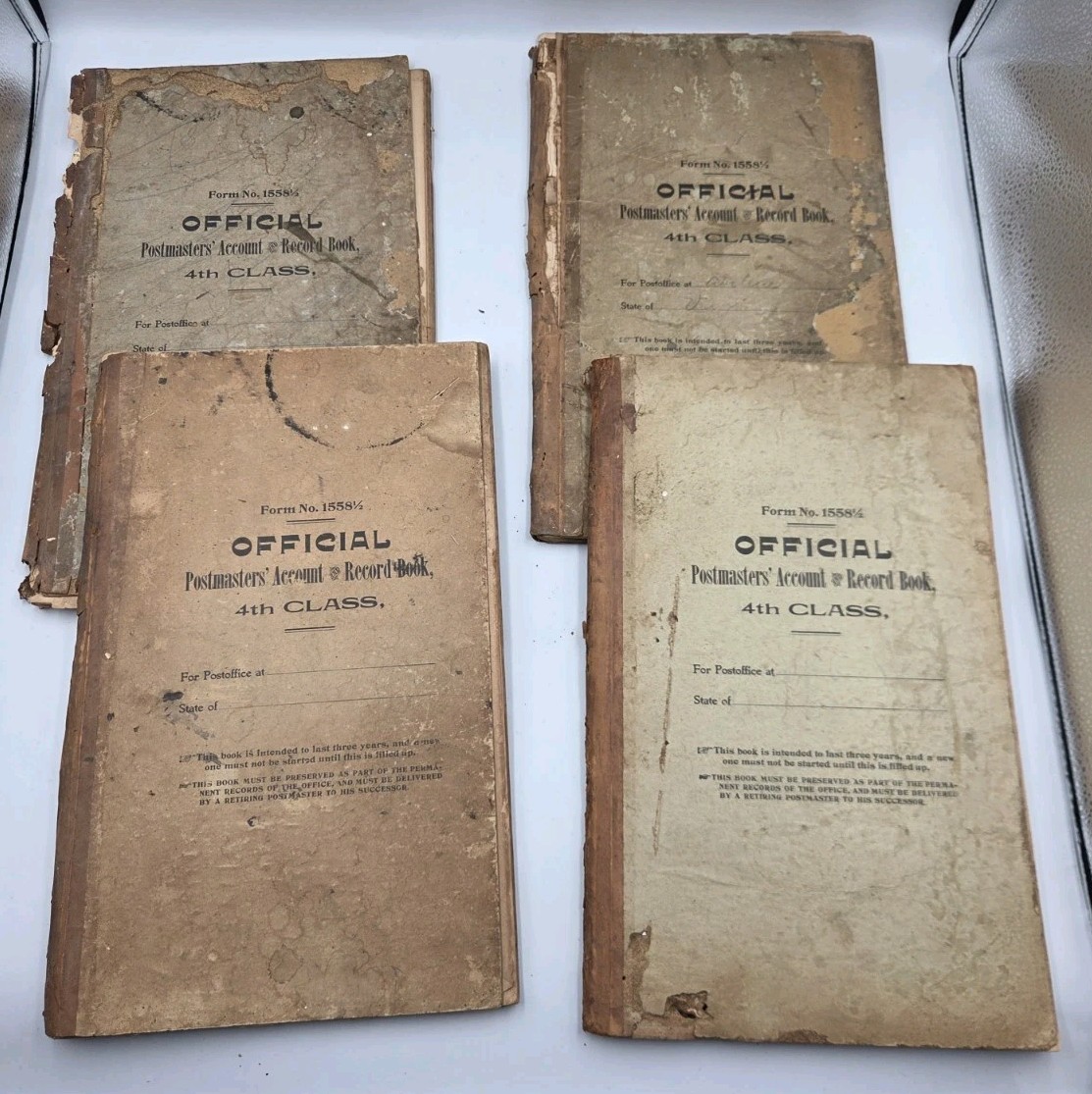 (4) Antique Postmasters Account Record Book 4th Class Abilene Virginia 1899-1906