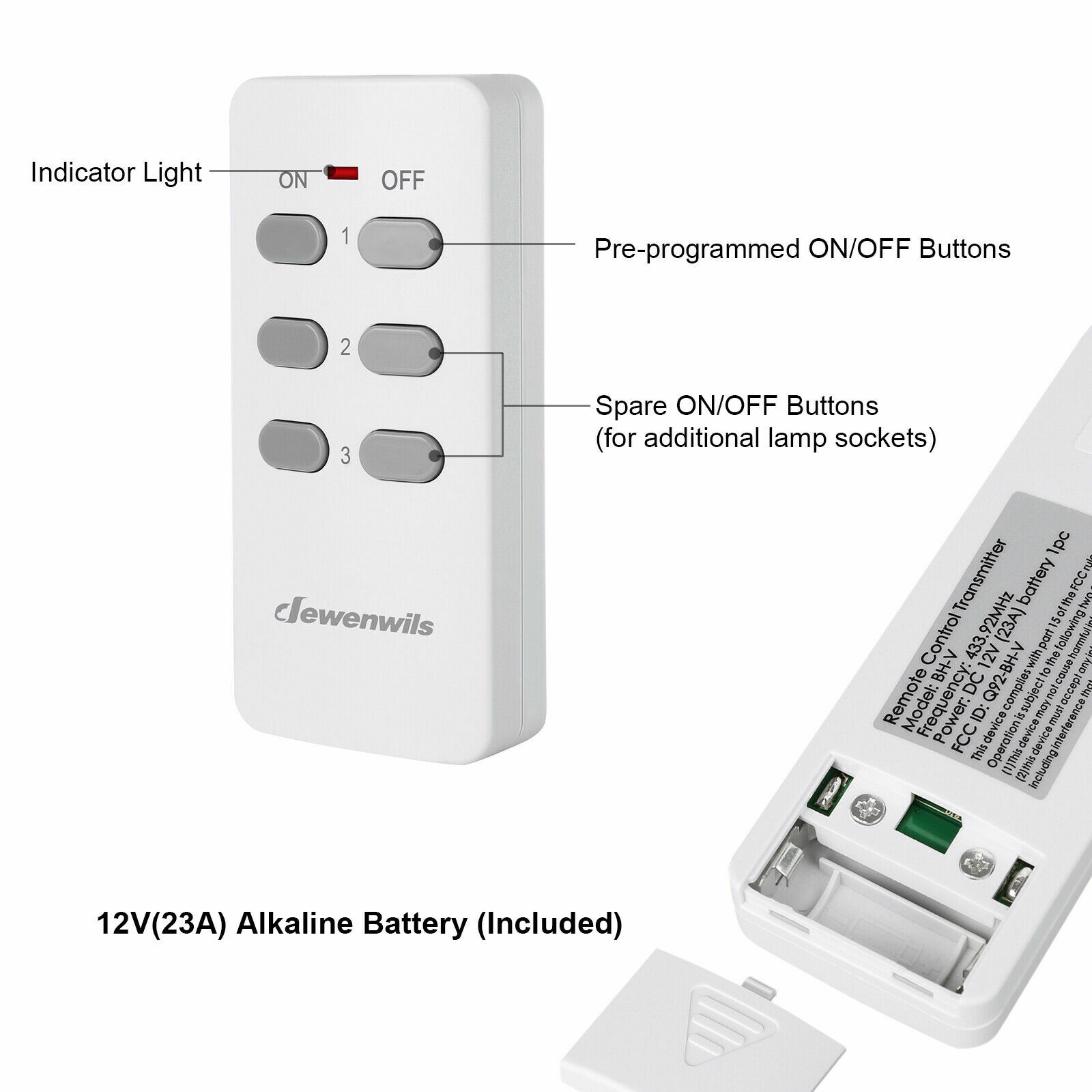 DEWENWILS Remote Control Light Bulb Socket Wireless Remote Light Switch Kit