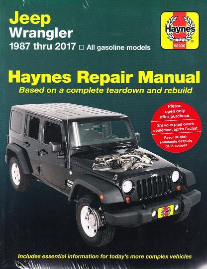 1987-2017 Jeep Wrangler Haynes Repair Service Workshop Shop Manual 2843