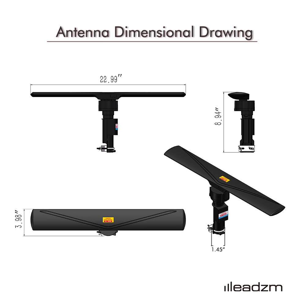 990 Miles Outdoor Amplified TV Antenna 1080P 4K HDTV 30dB UHF/VHF 360° Rotation
