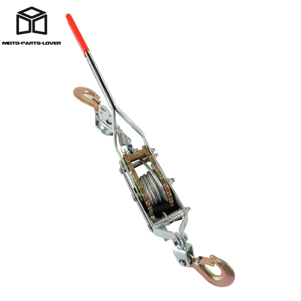 Come Along 2 Ton Winch Ratchet Dual Gear Power Puller w/2 Hooks Steel Cable