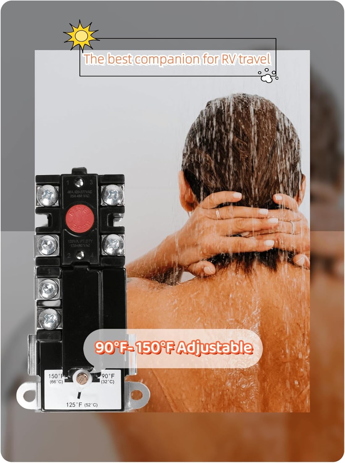 RV Water Heater Electric Conversion,6Gal,Converts LP Gas Water Heater to 120V El