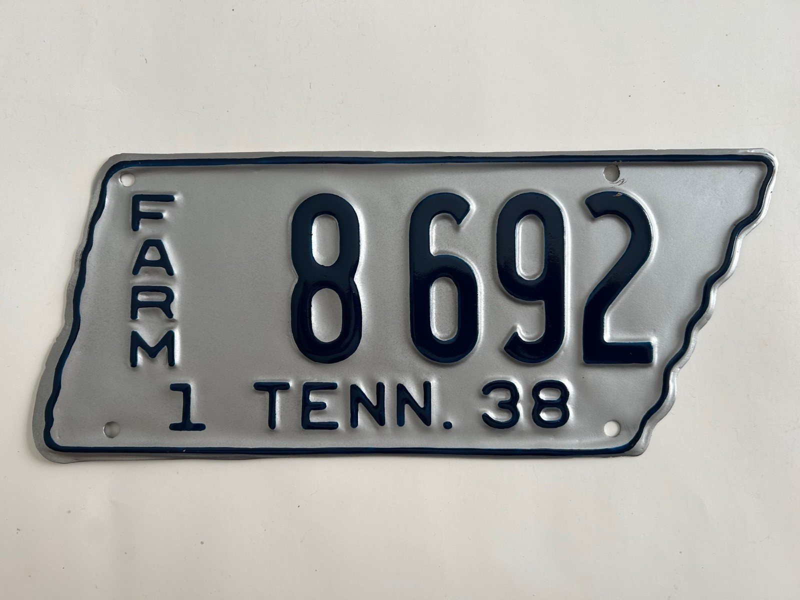 1938 Tennessee FARM License Plate Beautiful Stunning Professional Restoration
