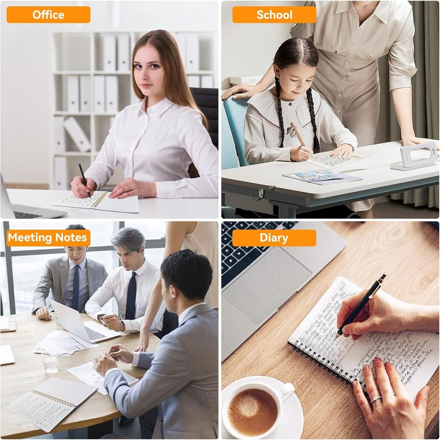 4 PCS Small Spiral Notebook 5x7, Spiral Journal Notebook, Notebooks for Work, No