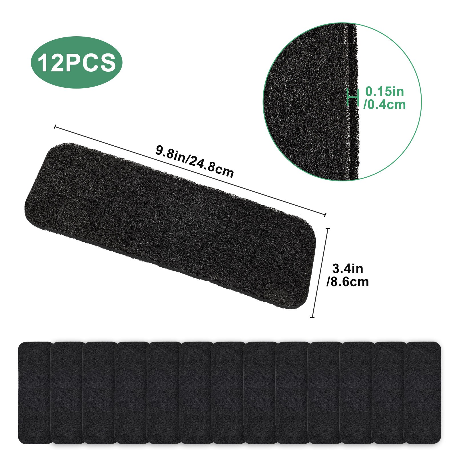 12x Ceiling Fan Air Purifier Pad Activated Carbon Filter Trap Dust Odor Allergen