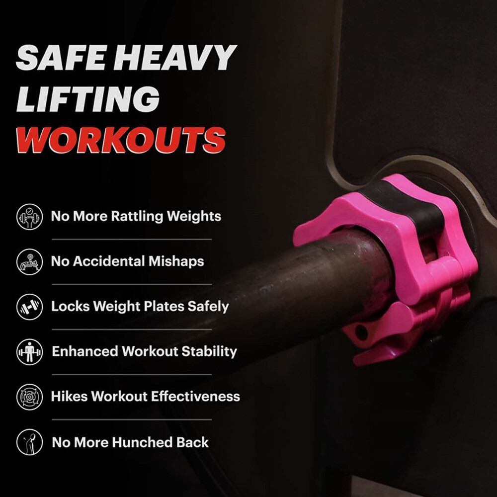 US Olympic 1-2" Inch Barbell Clamps Quick Release Standard Bar Weight Plates