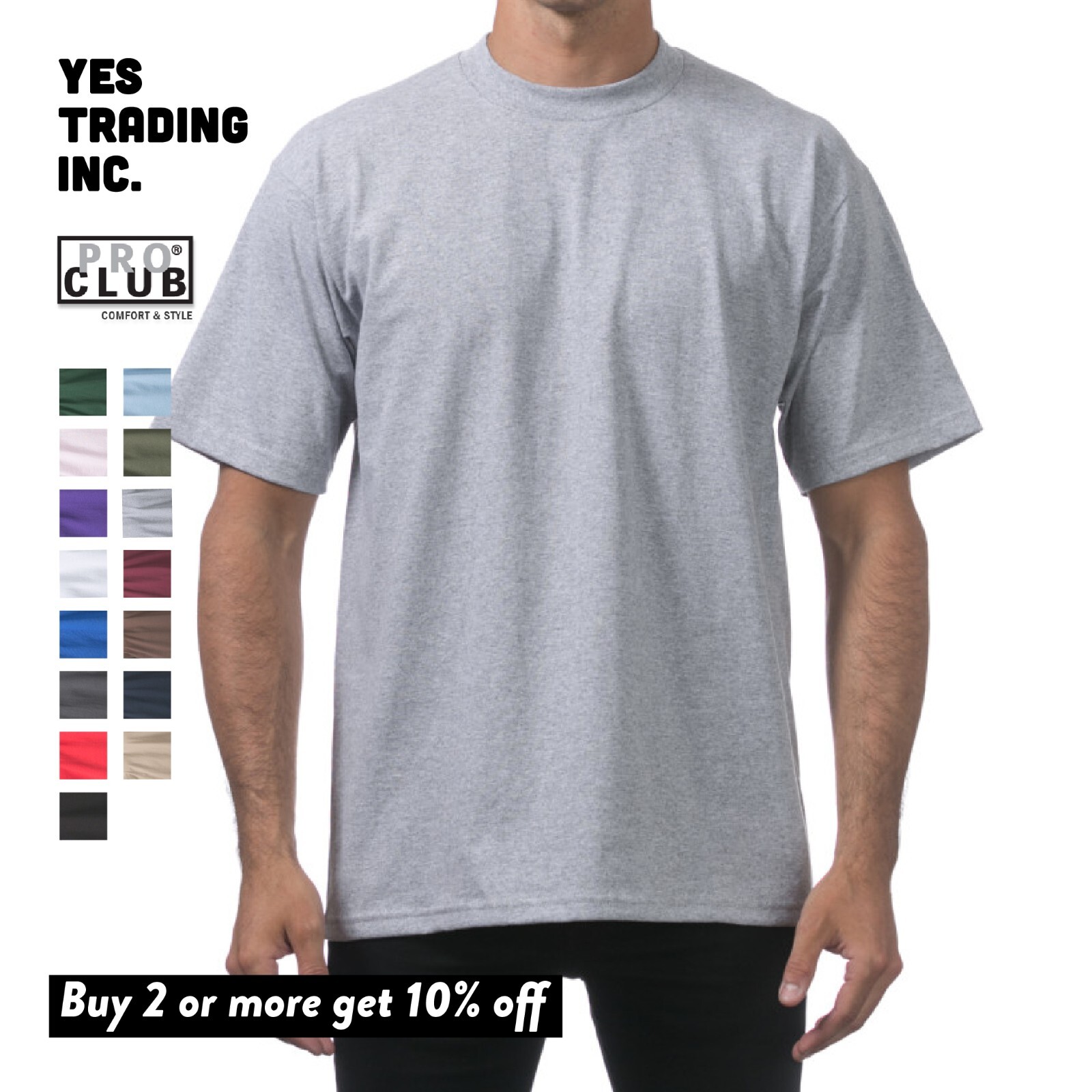 PROCLUB MENS HEAVYWEIGHT SHORT SLEEVE T SHIRTS PRO CLUB CASUAL COTTON TEE SHIRT