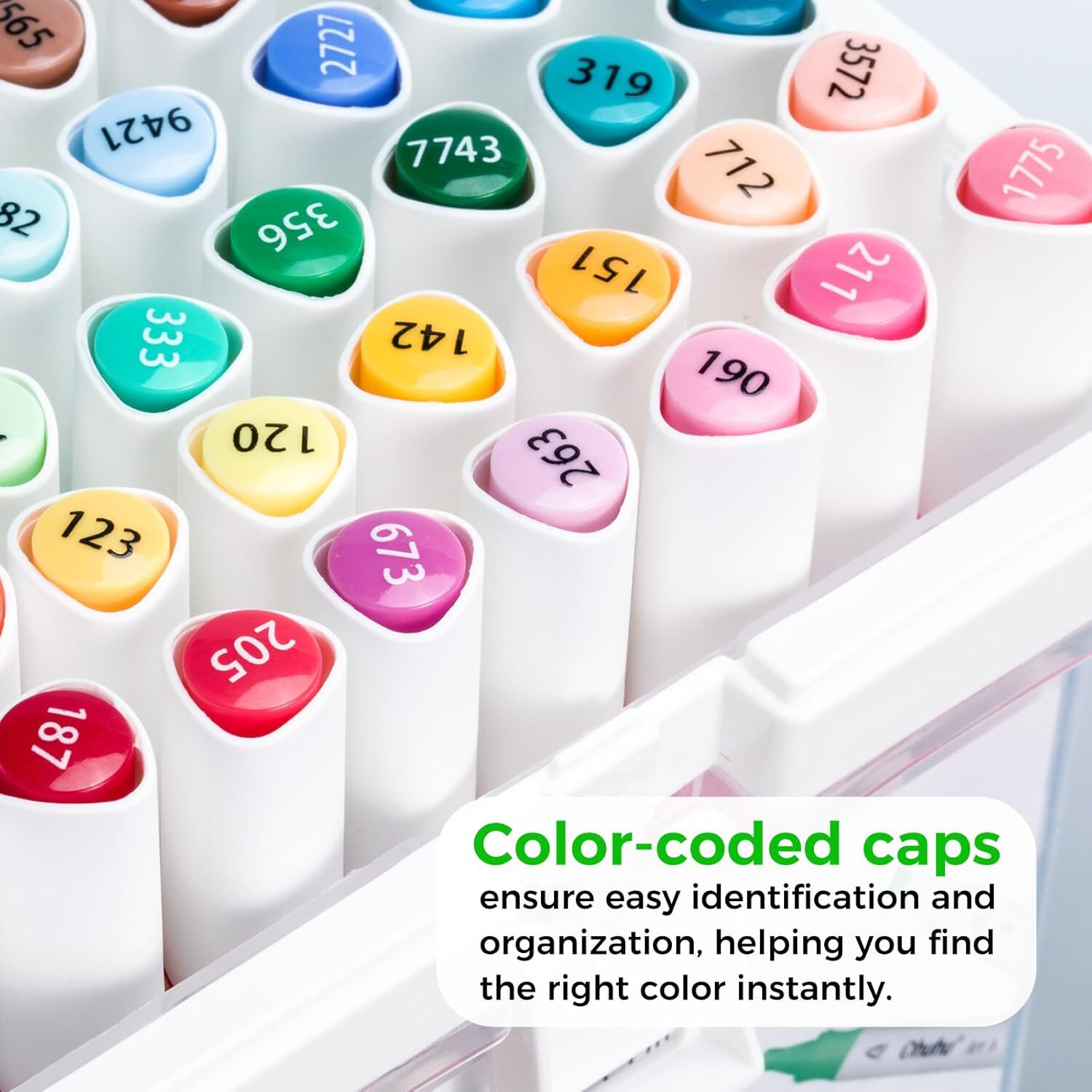 Ohuhu Markers, 48-color Double Tipped Alcohol Markers Brush& Chisel for Beginner