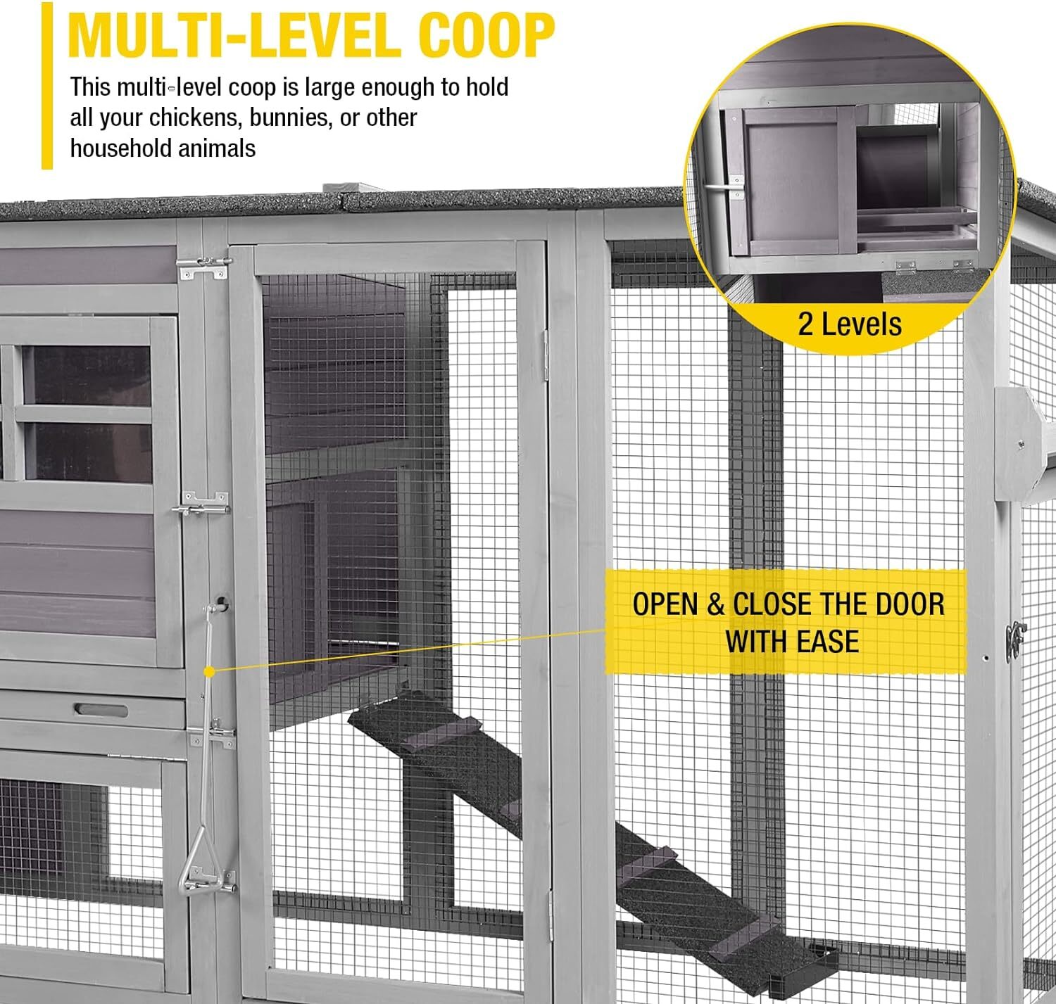 Aivituvin Chicken Coop Mobile House with Wheels Wooden Hen House Poultry Cage