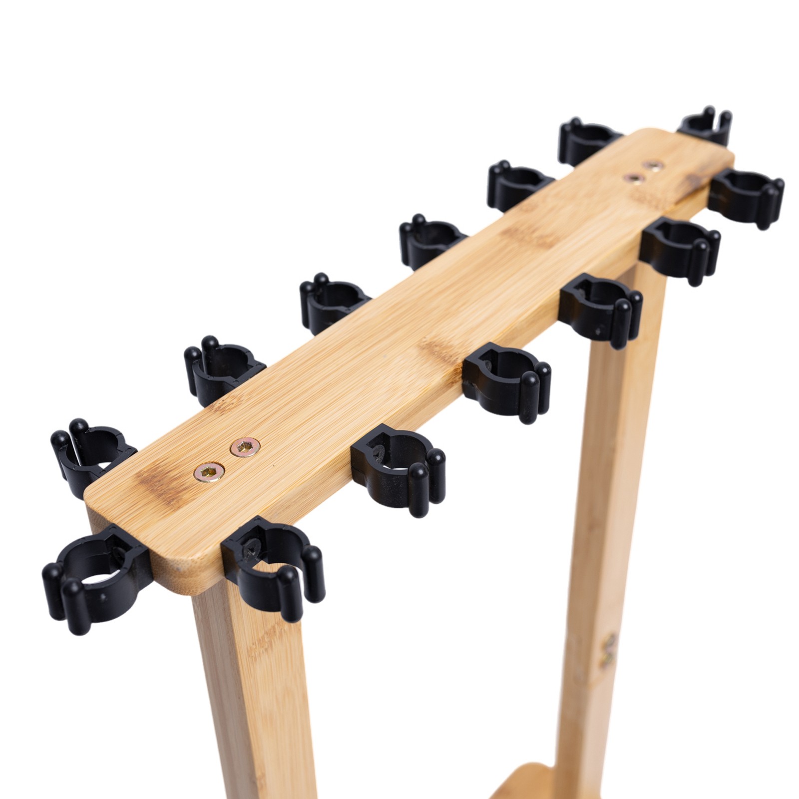 Fishing Rod Storage Racks, 100% Wood Floor Stand Fishing Pole Holders of 14 Rods