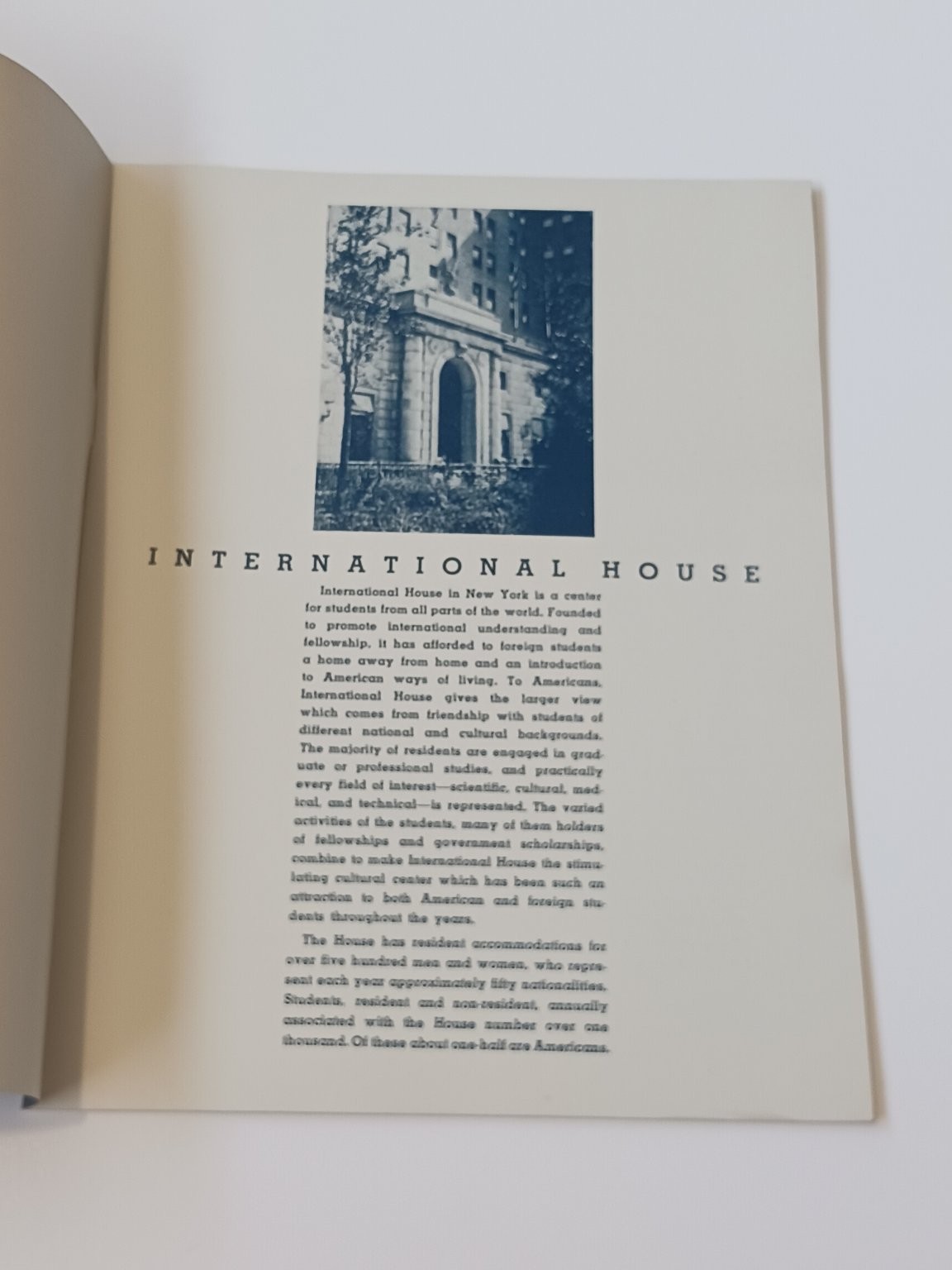 c1930s International House NYC Brochure Guide Student Accommodations New York
