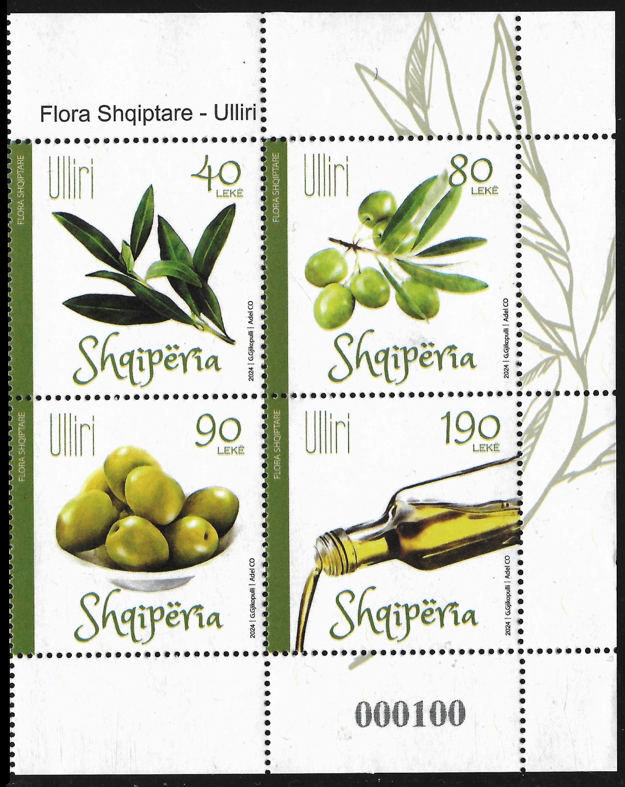 ALBANIA 2024 - " Albanian Flora - Olive " - Set MNH