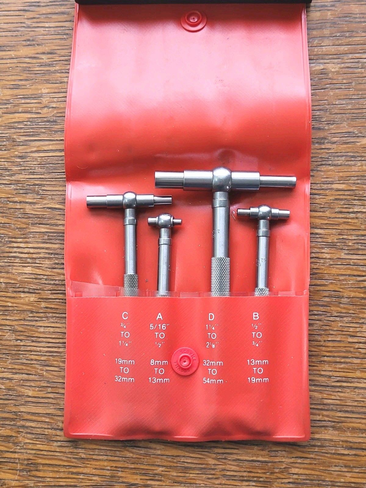 Vintage L. S. Starrett No. S579G Set of Four Telescoping Gages in Pouch USA