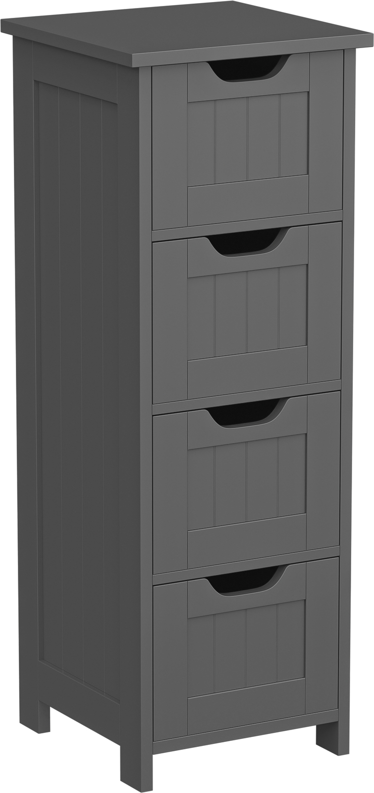 Bathroom Floor Cabinet with 4 Drawers Sturdy Storage Organizer Cabinet Gray