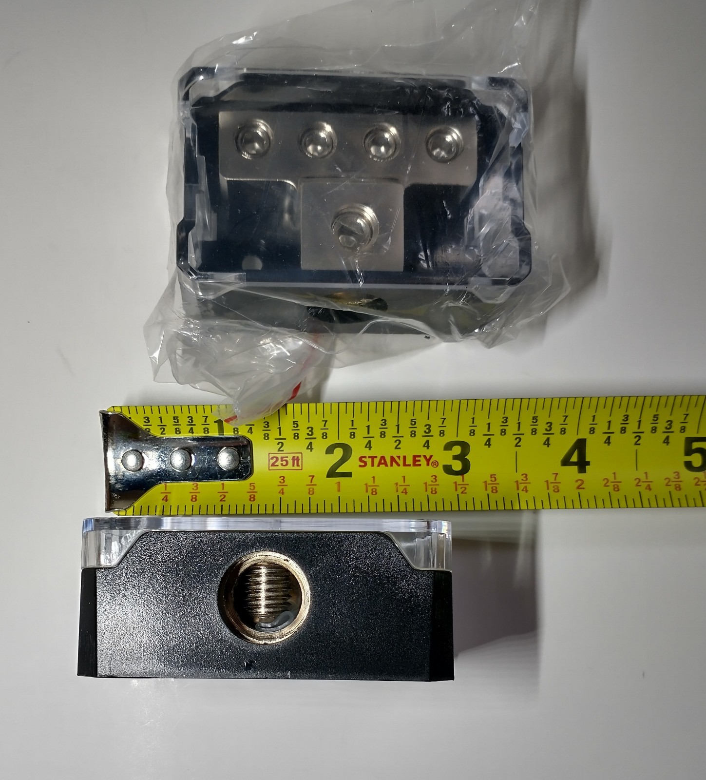 Car Audio 12 Volt 4 Way Power Distribution Block Set, 0/4 Input 4/10 Output New