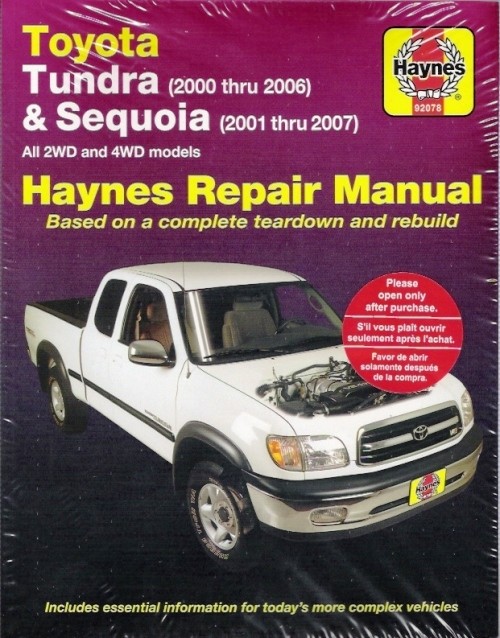 NEW PRINTED BOOK 2000-06 Toyota Tundra 01-07 Sequoia Repair Service Manual 8485
