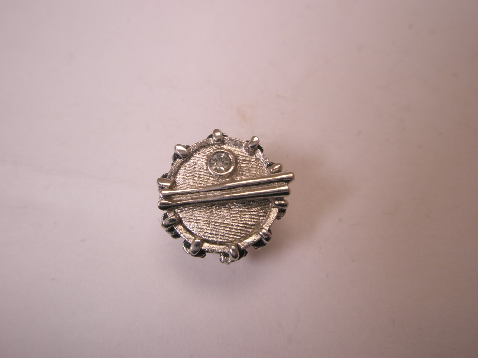 Rhinestone Drum Vintage SWANK Tie Tack Lapel Pin music band drums drummer h63