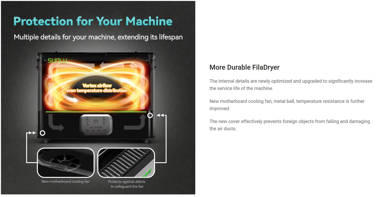 SUNLU FilaDryer E2 up to 110℃ Professional Drying Engineering Filament Dryer