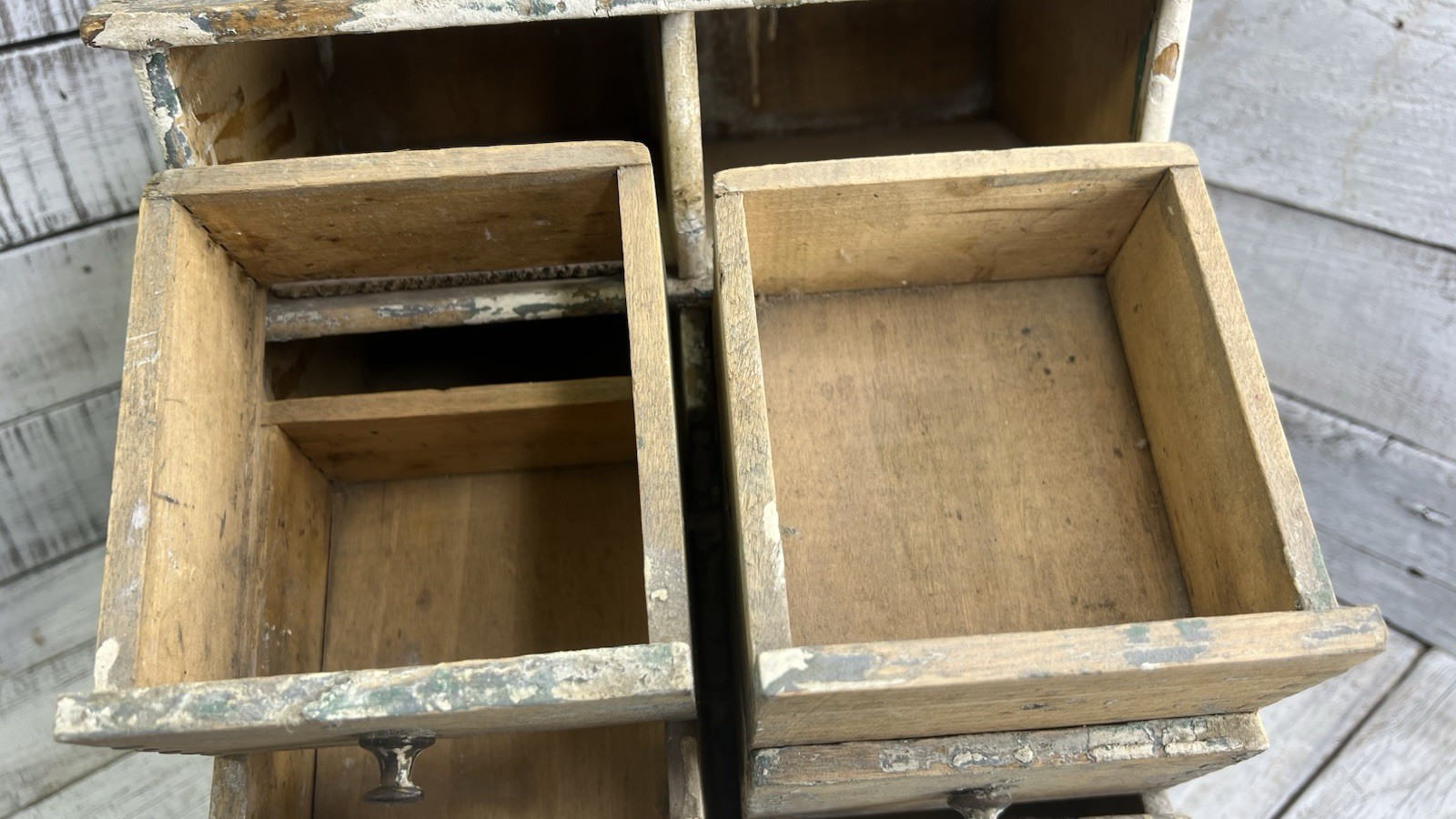 ANTIQUE VINTAGE WOODEN 8 DRAWER SPICE CABINET APOTHECARY CHEST HANDMADE AS IS 🤎