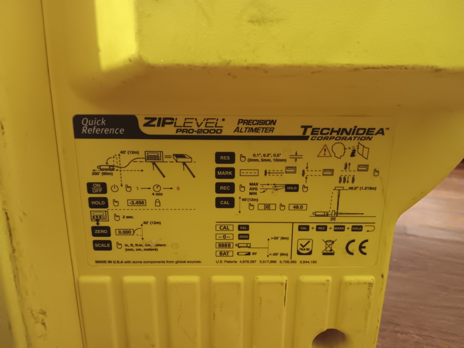 ReCharge Needed PLEASE READ ZIPLEVEL Pro 2000 High Precision Altimeter 75ft Cord