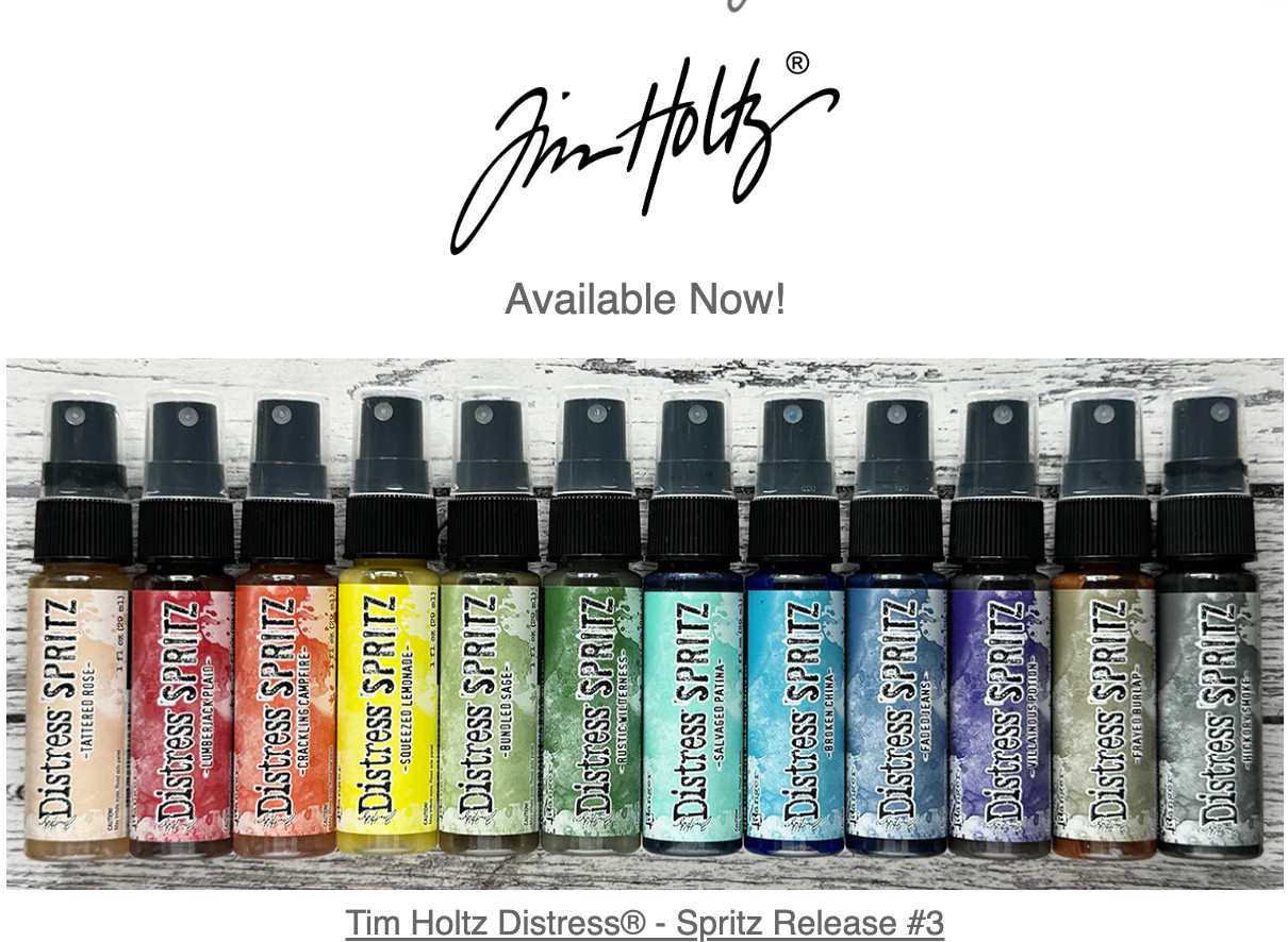 Ranger Tim Holtz DISTRESS SPRITZ SPRAYS- All 12 Colors- IN STOCK- RELEASE #3