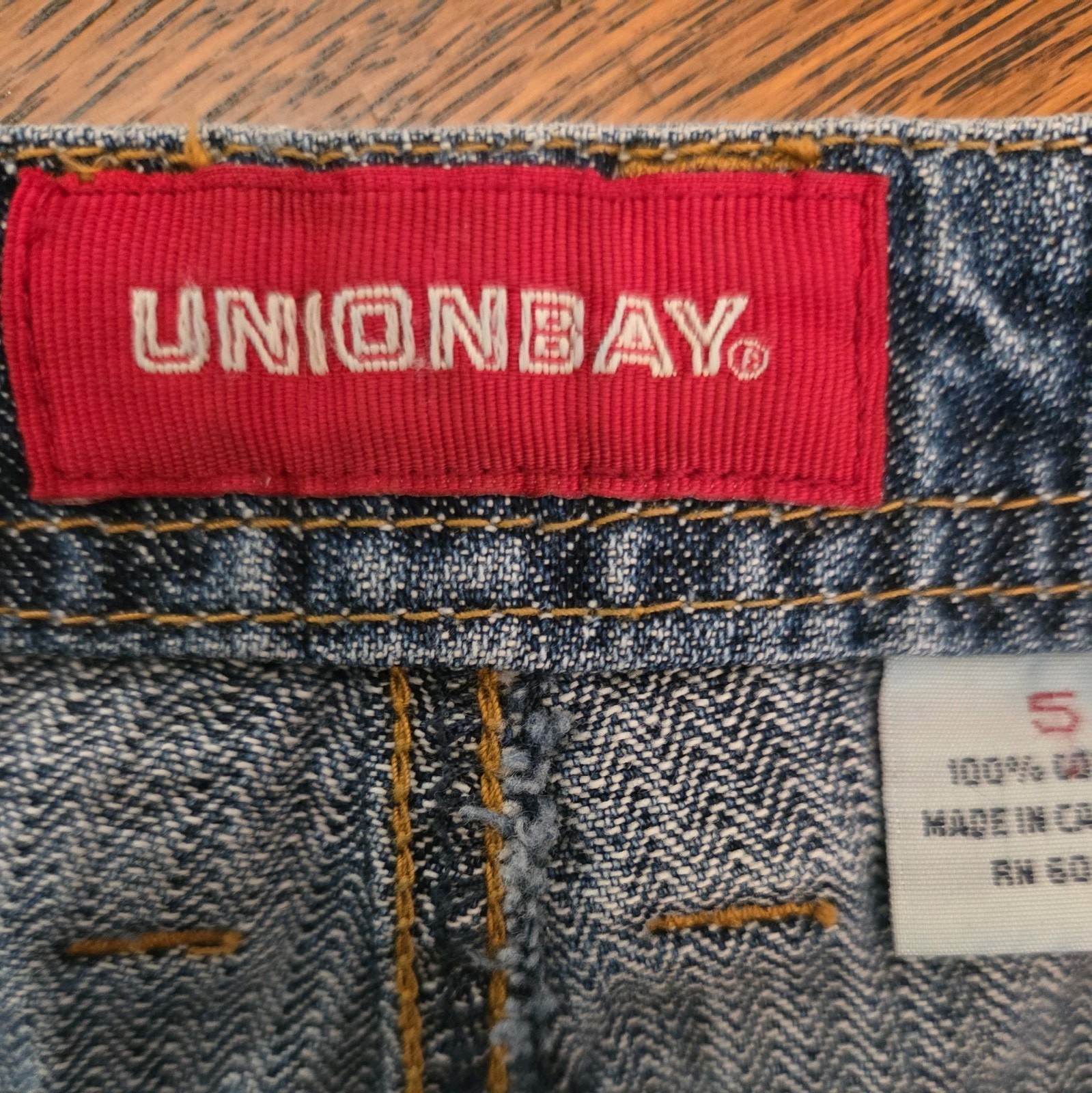 Unionbay Long Slit Denim Skirt Size 5 Juniors Maxi Boho Hipster Hippie Y2K Artsy