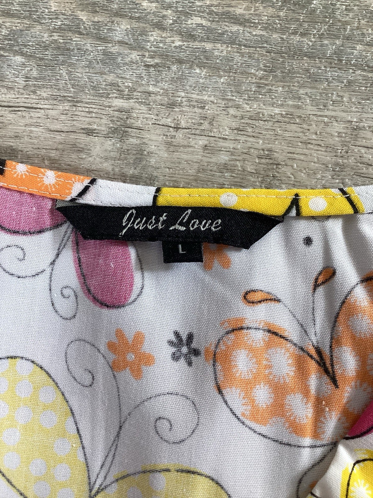 Just Love Womens Scrub Top L Butterfly Print V Neck Medical Nurse Shirt NWT