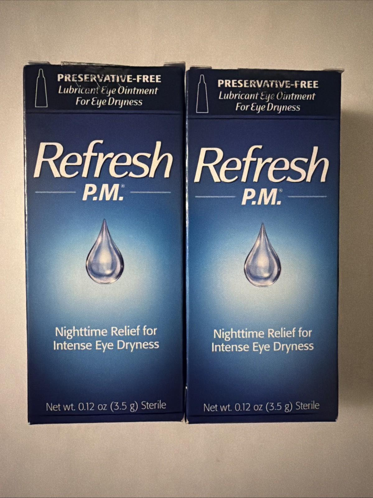 (2) Refresh PM P.M. Lubricant Eye Ointment 0.12 oz (3.5 G)  - Exp 2027+