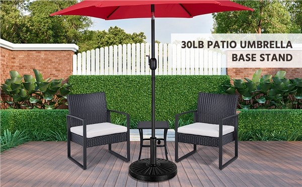 Round Patio Umbrella Base 30lbs 1.5″/1.9″ Outdoor Living Heavy Duty