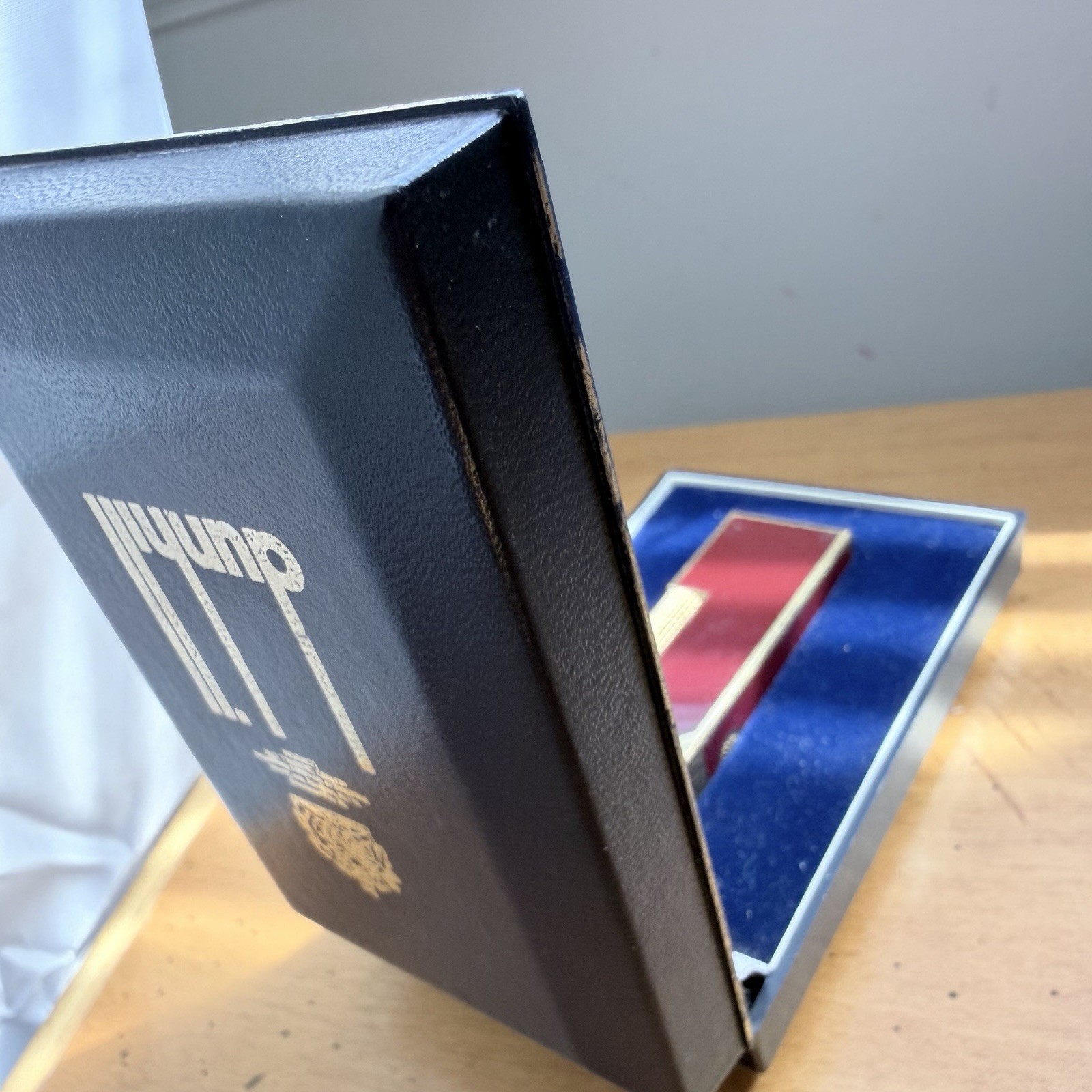 Dunhill Rollagas - Box & Papers - Gold Plated Ruby Red Laquer Vvhtf