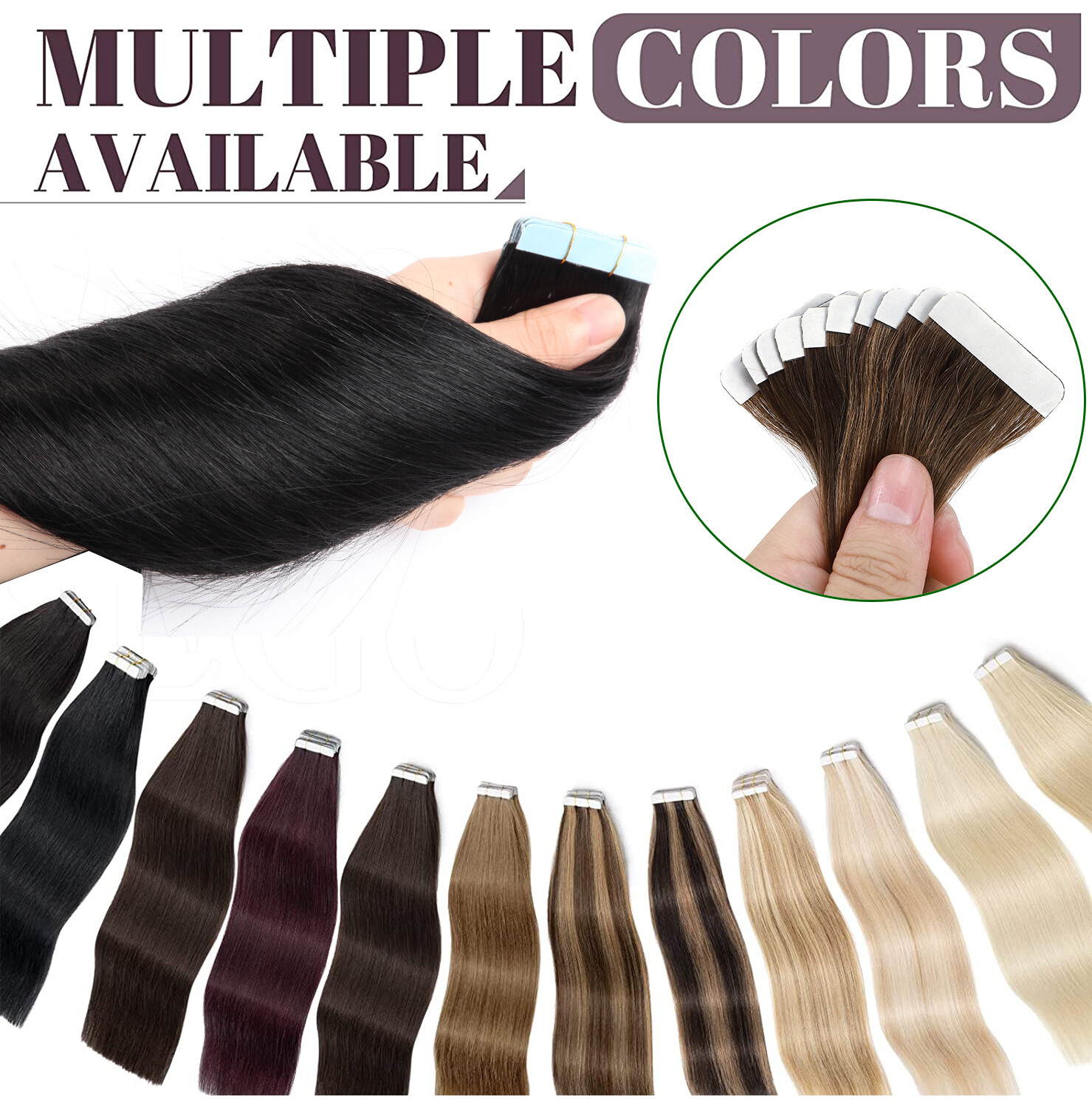 CLEARANCE Tape In 100% Real Remy Human Hair Extensions Skin Weft Full Head Ombre