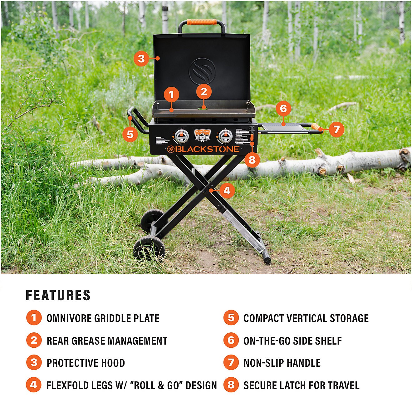 Blackstone Omnivore 22 in On-The-Go 2-Burner Griddle with Flexfold Legs