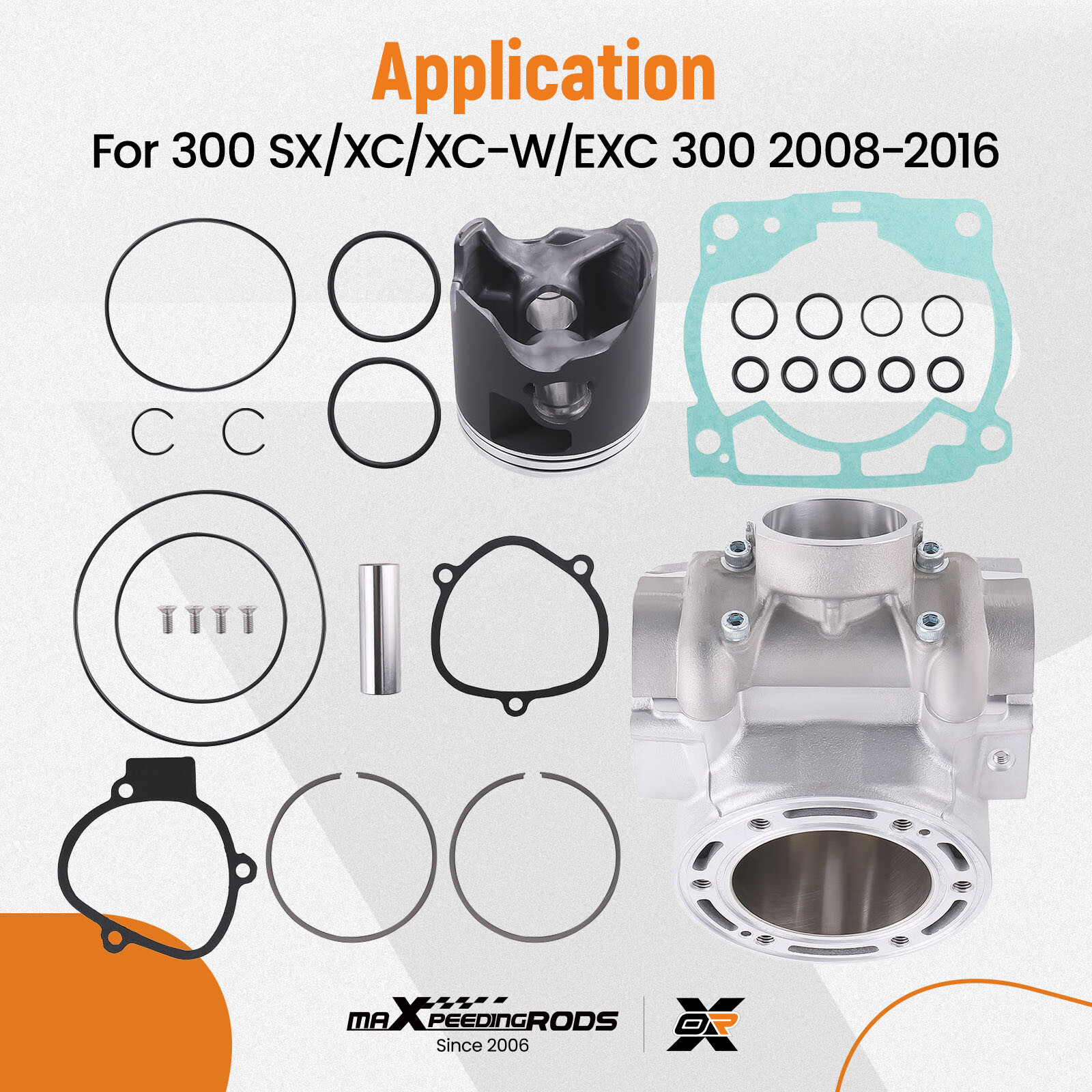 Piston Cylinder Gasket Top End Rebuild Kit For 300 XC 300 TE EXC XCW SX 2008-16