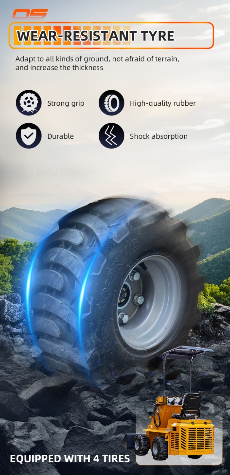 New Mini Skid Steer Loader Wheel Type Riding Skid Machine