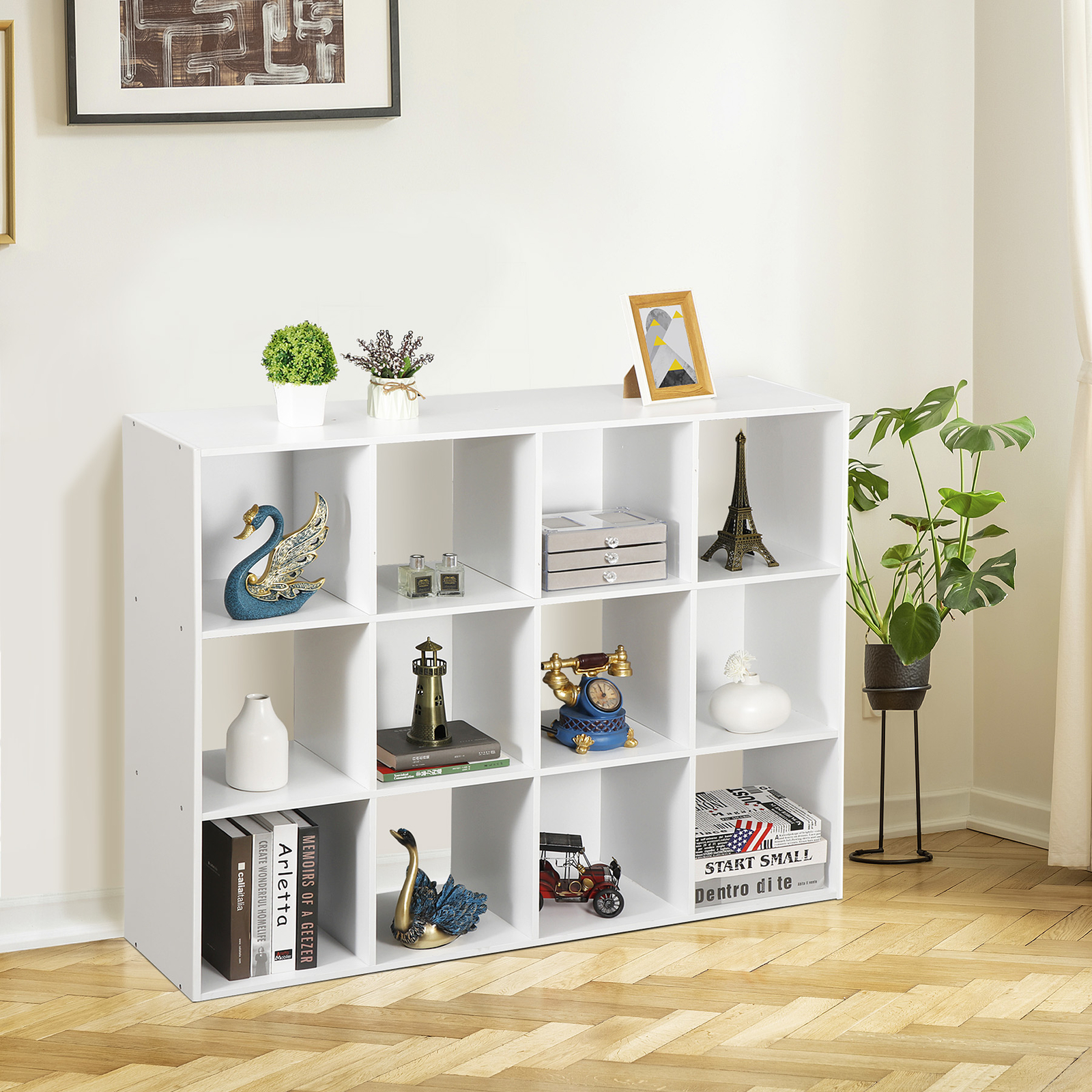 12 Cube Storage Organizer 3 Tier Wood Bookshelf Free Combination Cube Shelves