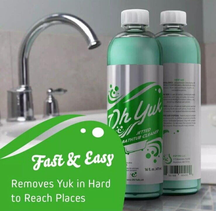 Oh Yuk Jetted Tub Cleaner for Jacuzzis, Bathtubs, and Whirlpools - 16 Ounces