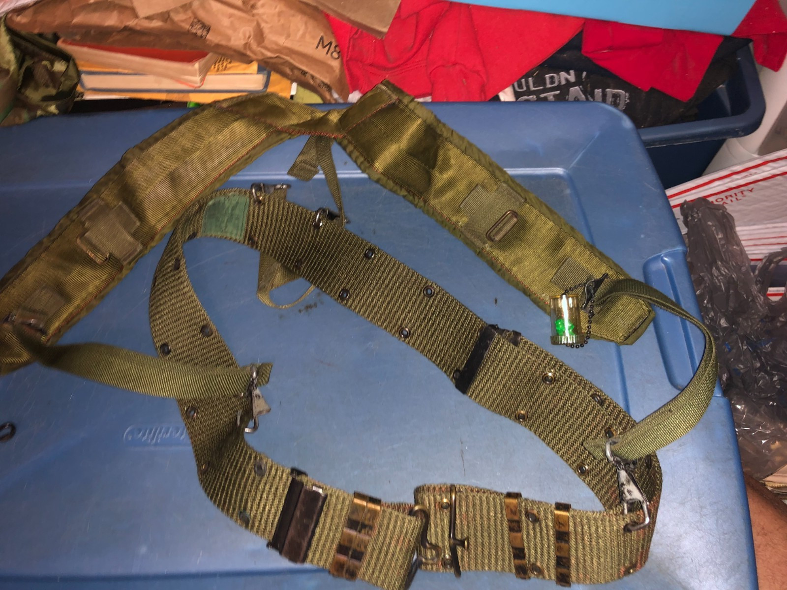 US Army LC-1 Equipment Pistol Belt & Suspenders Large