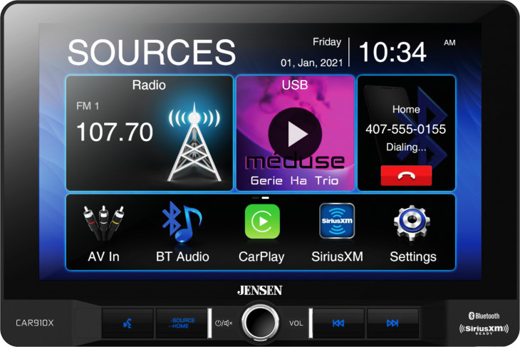 Jensen CAR910W Multimedia Receiver w/ Wireless Apple Carplay & SiriusXM-Ready