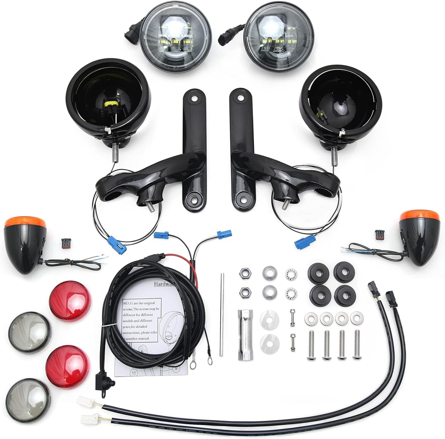 4.5'' Fog Passing LED Auxiliary Lighting custom dynamics lights for harley FLHX