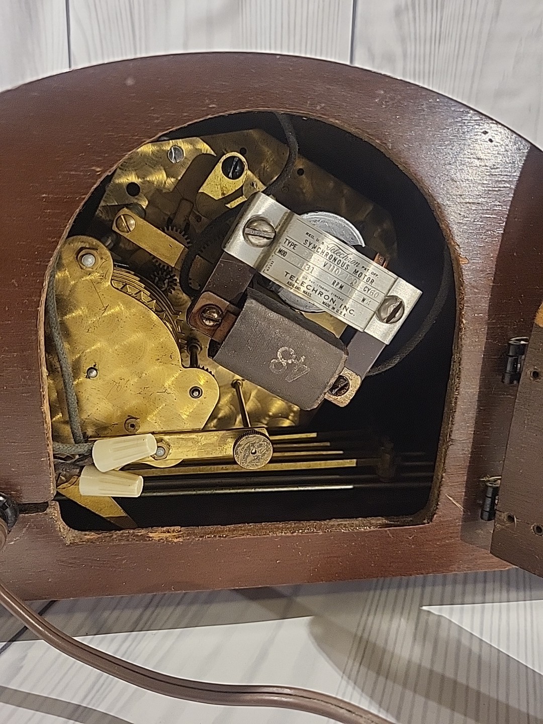 Revere R-913 Westminster Chime Telechron Electric Mantel Tambour Clock Works