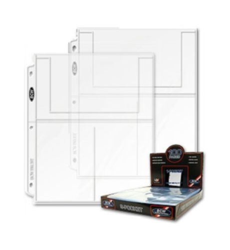 Lot of 10 BCW 3-Pocket 4x6 Postcard / Photo Pages binder sheets