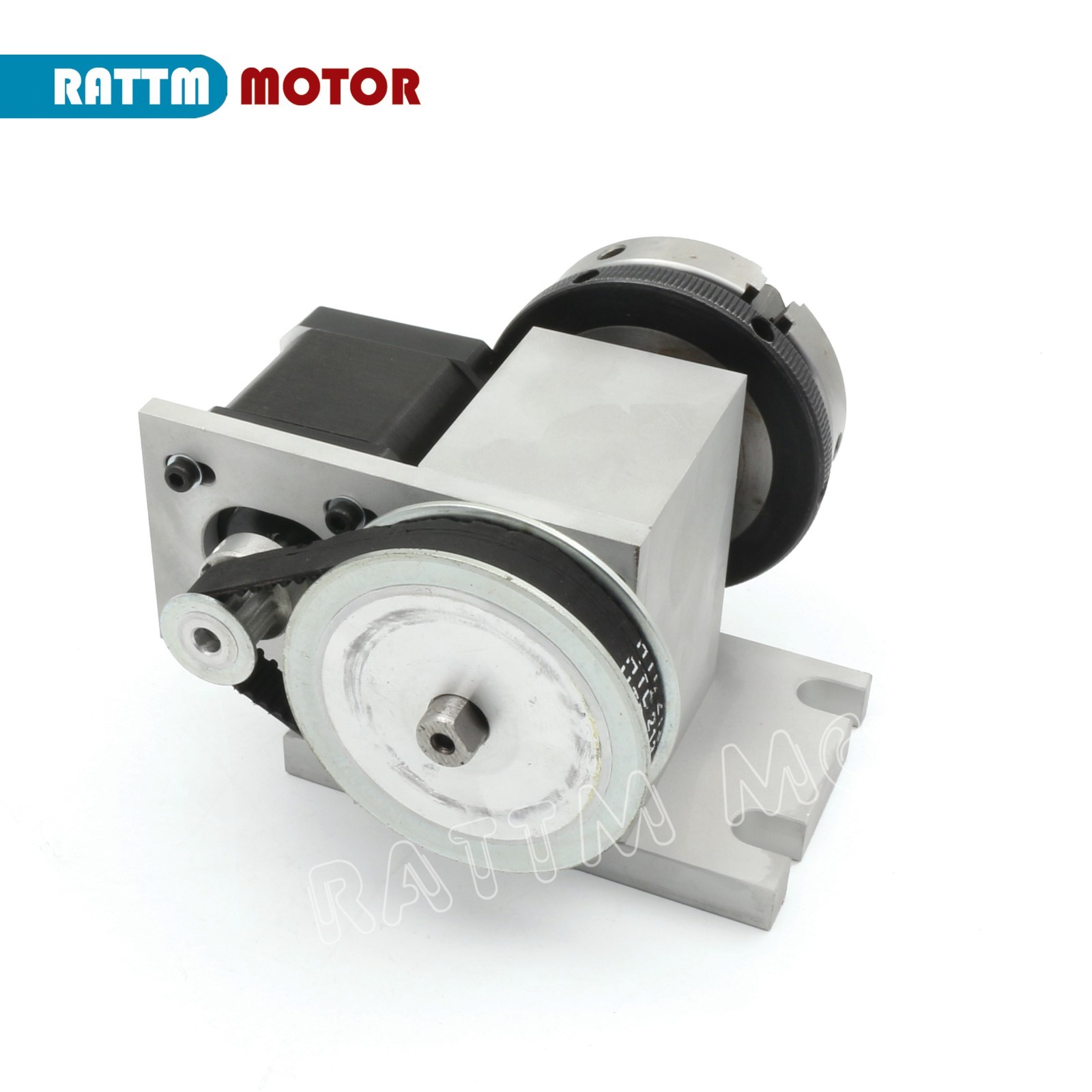 【US】 CNC Router Rotary Table 4:1 Rotation 4th Axis 3 Jaw 65mm Chuck w/ Tailstock