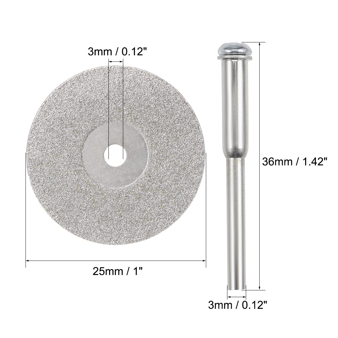 10Pcs 25mm Diamond Cutting Wheels Cut Off Wheel with 2Pcs Mandrels