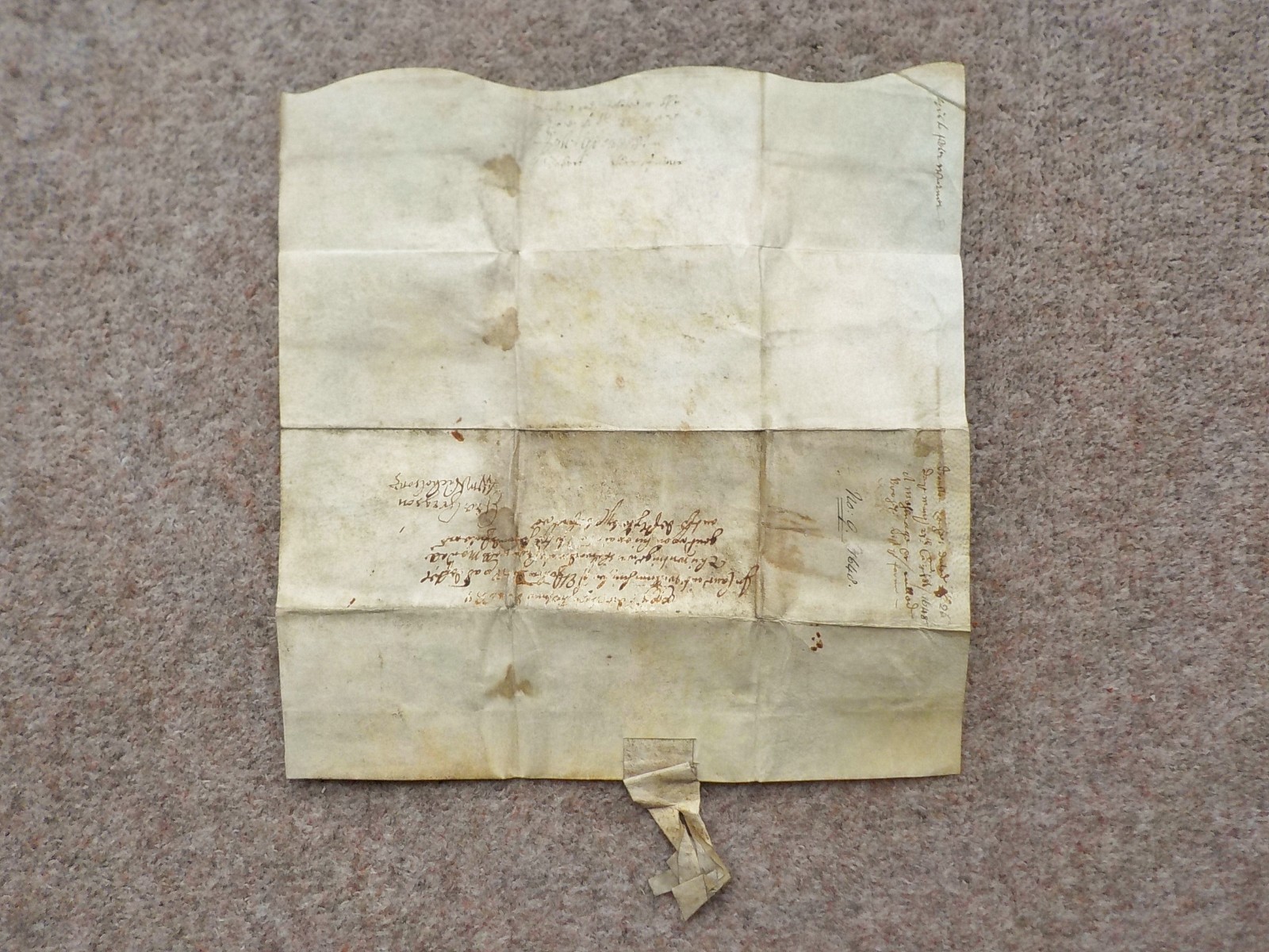 1648 Colmworth Bedfordshire Tideswell Grammar School land Vellum Deed Indenture