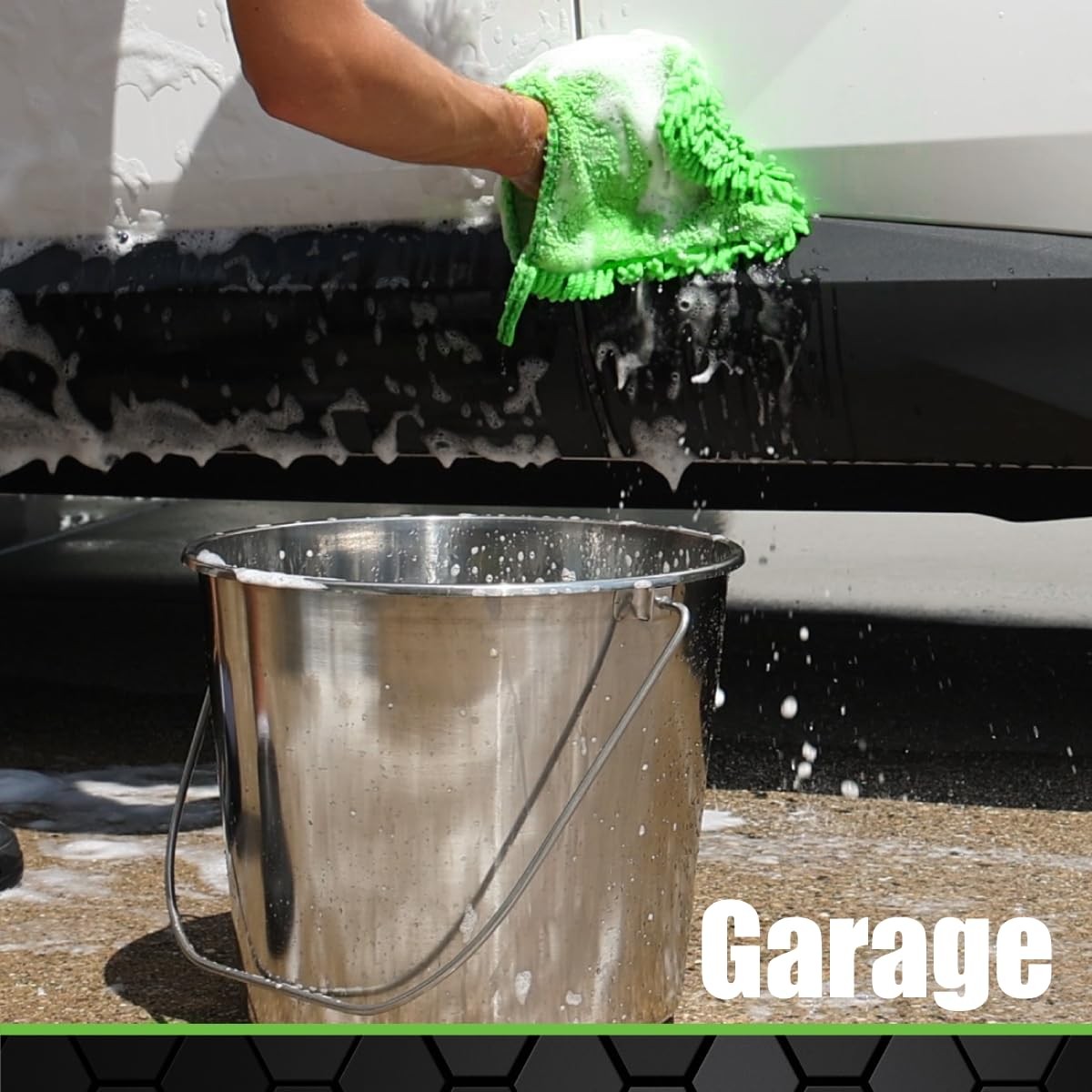 Grip Stainless Steel Bucket (1 Gallon) - Great for Pets, Cleaning, Food Prep ...