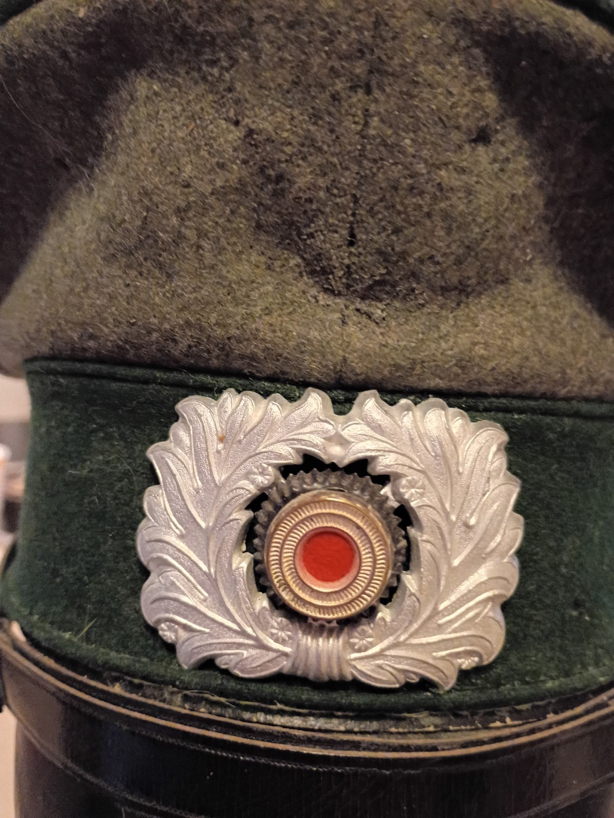 World War 2 German Customs NCO Enlisted Visor hat cap with bug bites misshaped